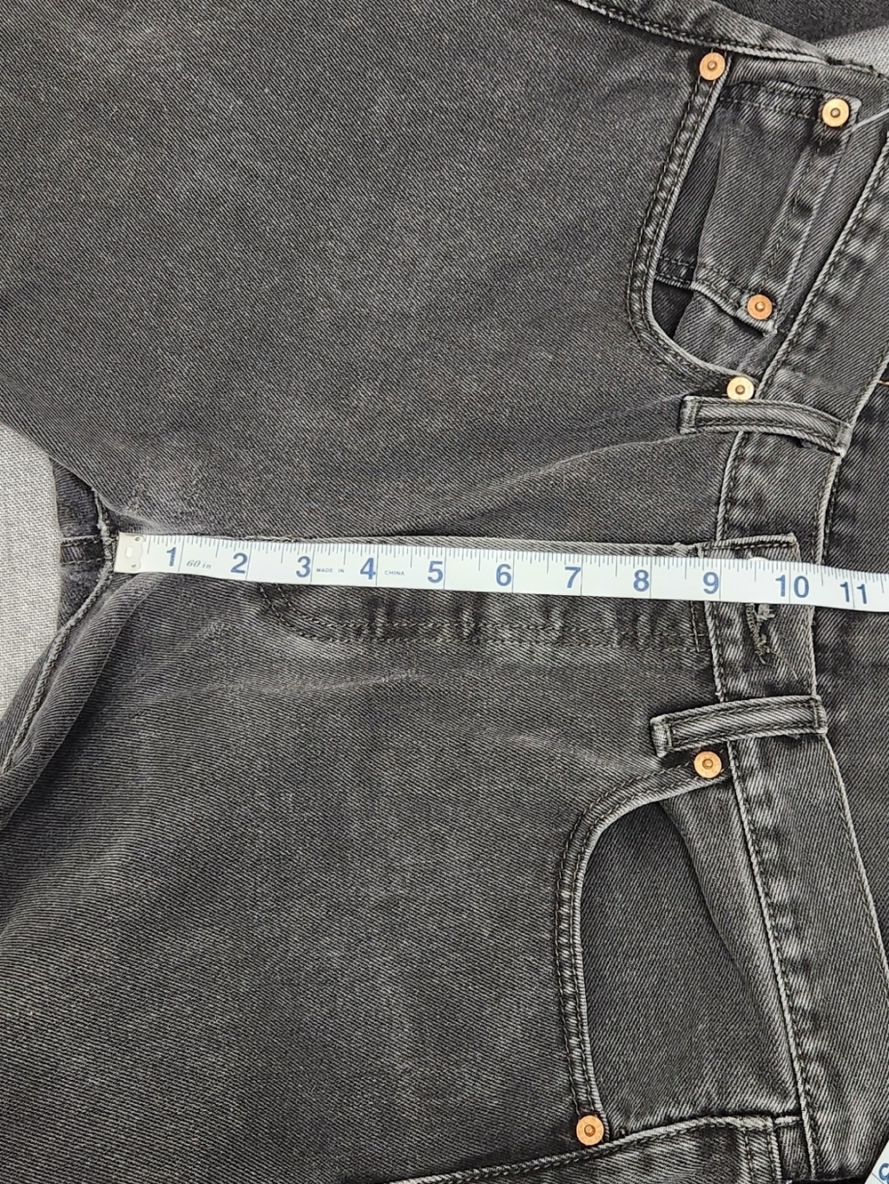 Levi's  501 Button Fly 100% Cotton Black Distressed Denim Jeans 32 ×32 - Picture 9 of 12